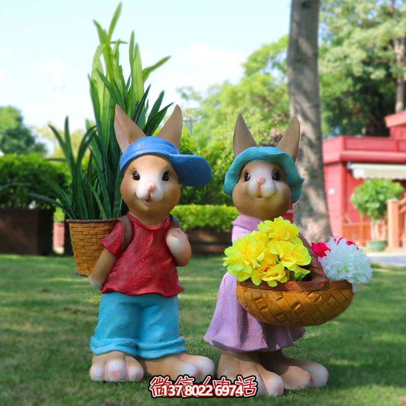 玻璃鋼兔子雕塑，只有可愛而不失大氣！
