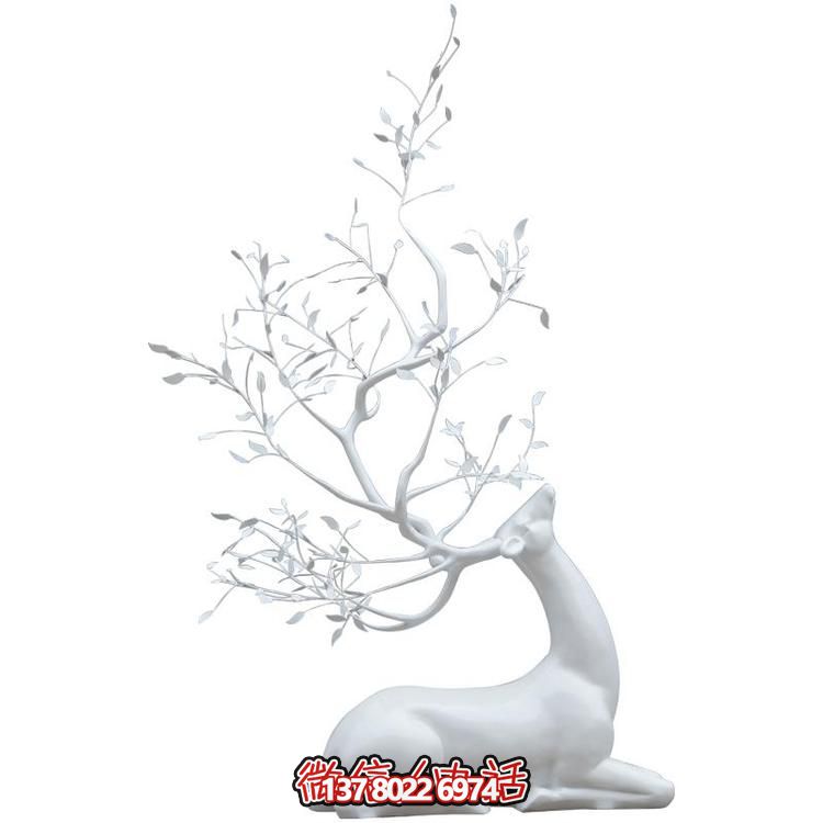 玻璃鋼雕塑梅花鹿，抽象戶外園林裝飾
