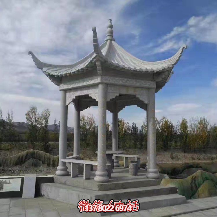 精美園林大理石雕塑涼亭，給您帶來寧?kù)o優(yōu)雅的家園氛圍