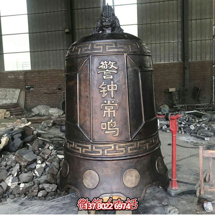 大型仿銅鐘玻璃鋼雕塑，給景區(qū)、寺廟、園林帶來更多美好