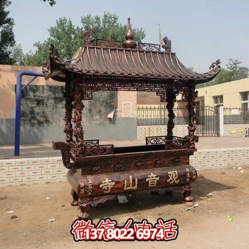 傳統(tǒng)中式香爐宗教雕塑，祈福上香
