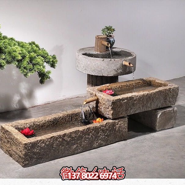 石槽組合戶外魚缸，完美景觀美化家居養(yǎng)魚空間