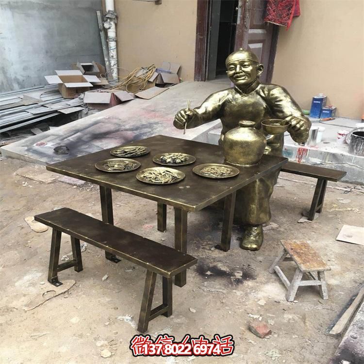 玻璃鋼仿銅人物雕塑擺件，高雅裝點(diǎn)戶外園林