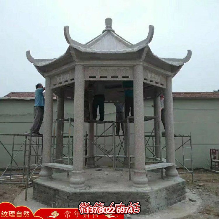創意涼亭大理石雕塑，為戶外公園帶來獨特魅力