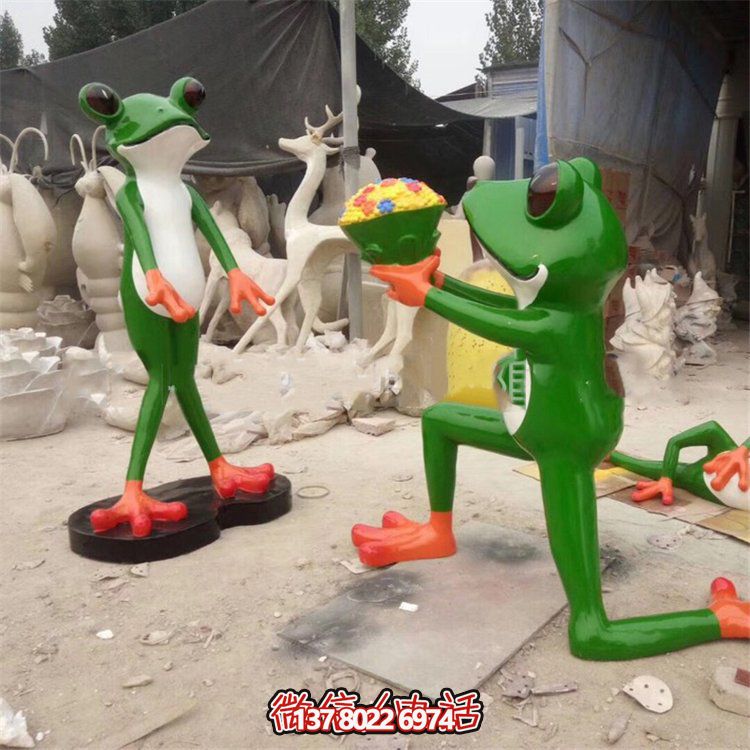 創意玻璃鋼青蛙雕塑，為景區帶來卡通新穎的景觀