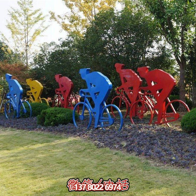 不銹鋼剪影賽車擺件，點綴公園草坪