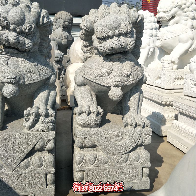 精美大理石獅子雕塑，裝點你的戶外庭院
