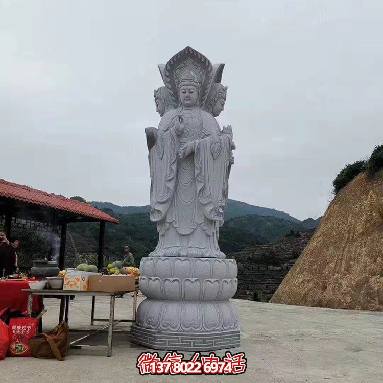 現代藝術石雕觀音雕塑，融入園林景觀的瑰麗大理石家園