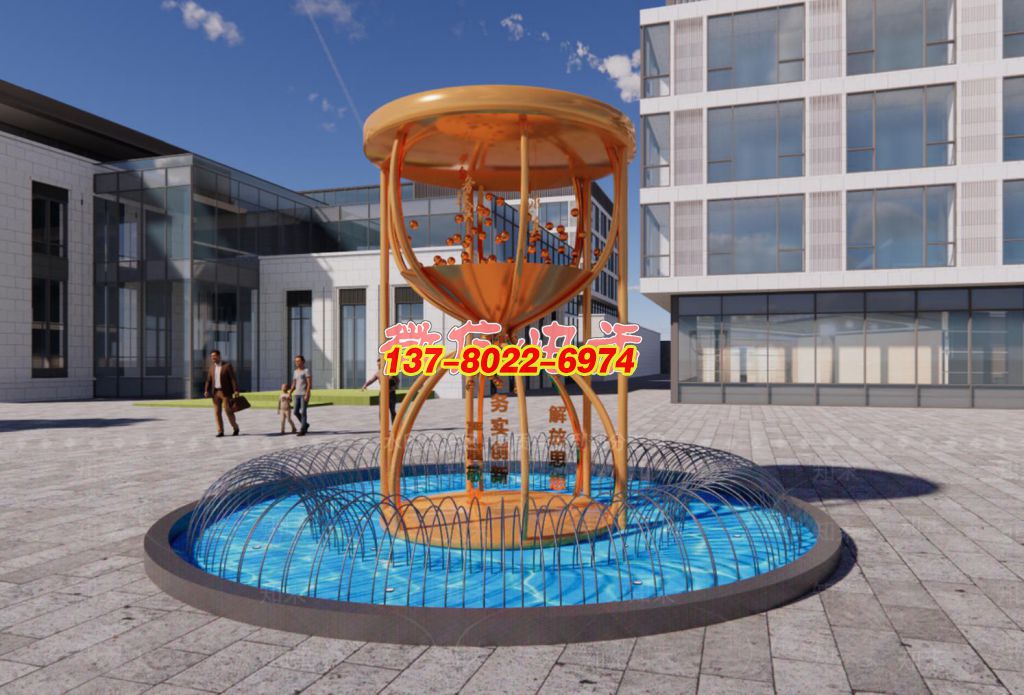 時光沙漏?不銹鋼水景景觀雕塑