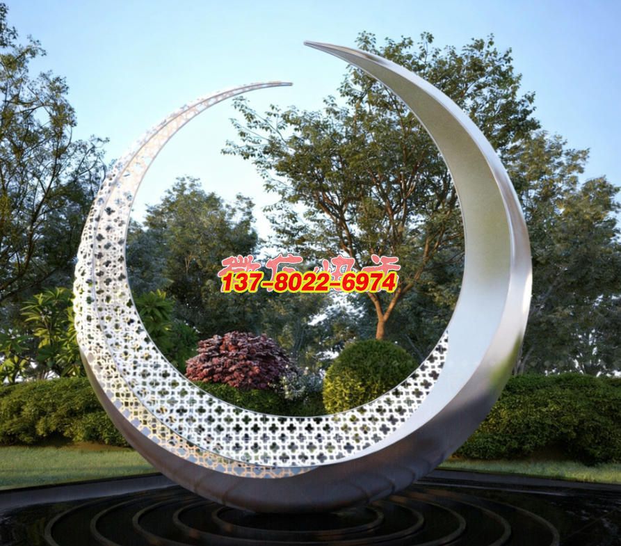 《月綻清輝》：鏤空銀月裁云影，環(huán)納林光織景詩